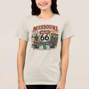 St. Louis Gateway Arch Missouri Route 66 Vintage Tri-Blend Shirt