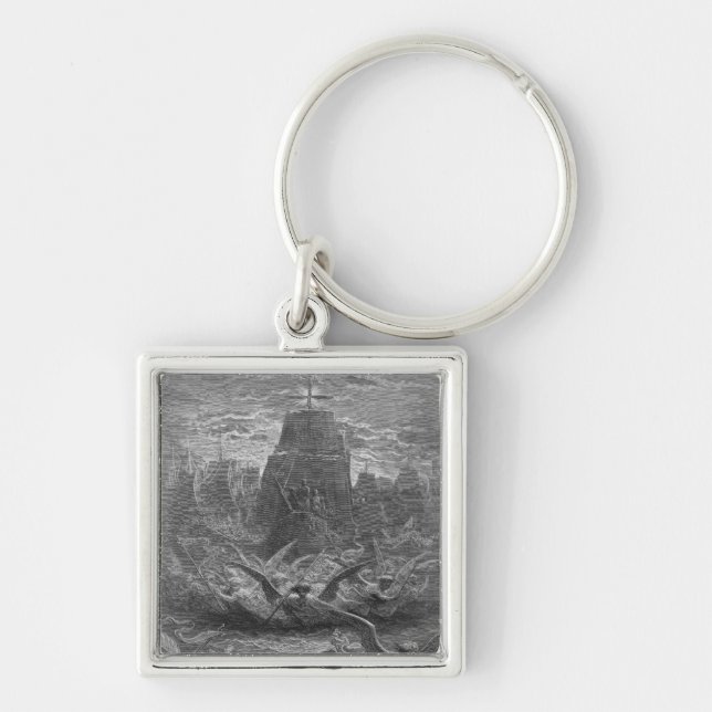 St. Louis  leaving Aigues-Mortes Key Ring (Front)