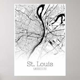 St. Louis Map - Missouri - City Map Poster