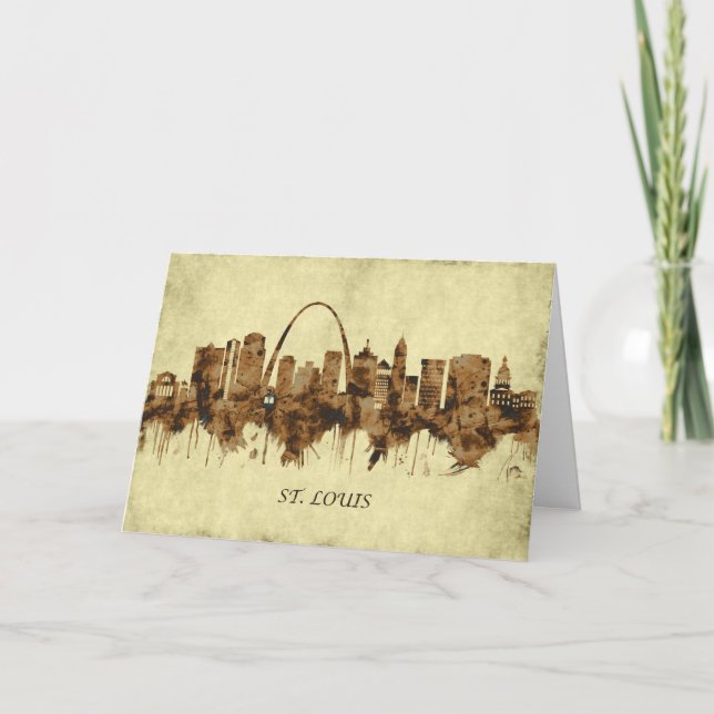 St. Louis Missouri Cityscape Holiday Card (Front)