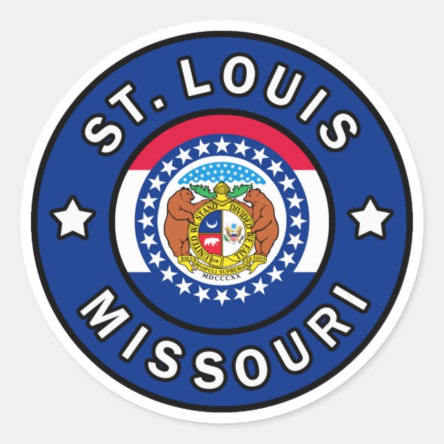 St. Louis Missouri Classic Round Sticker (Front)