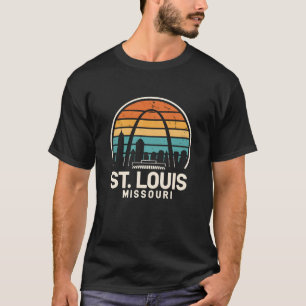 St. Louis Missouri Gateway Arch Retro Sunset Desig T-Shirt