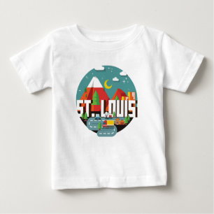 St. Louis, Missouri Geometric Design Baby T-Shirt