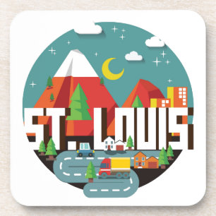 St. Louis, Missouri Geometric Design Coaster