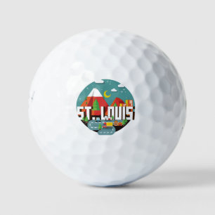 St. Louis, Missouri Geometric Design Golf Balls