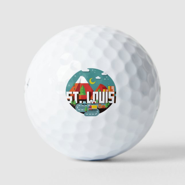 St. Louis, Missouri Geometric Design Golf Balls (Front)