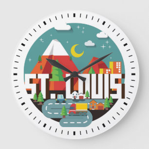 St. Louis, Missouri Geometric Design Large Clock