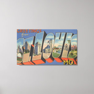 St. Louis, Missouri - Large Letter Scenes Canvas Print