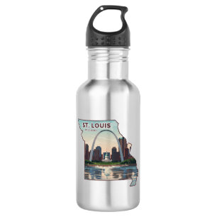 St. Louis Missouri Map 532 Ml Water Bottle