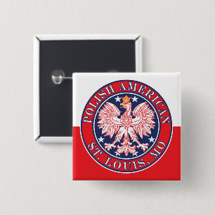 St. Louis Missouri Polish Eagle 15 Cm Square Badge