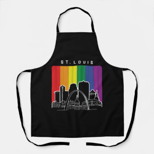 St. Louis Missouri Rainbow Flag LGBTQAI Pride Apron