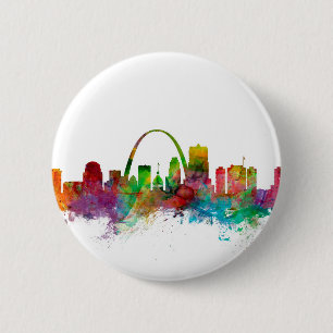 St Louis Missouri Skyline 6 Cm Round Badge