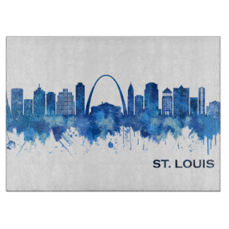 St. Louis Missouri Skyline Blue Cutting Board