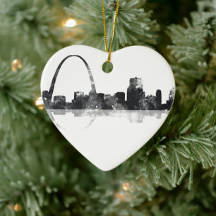 ST LOUIS, MISSOURI SKYLINE CERAMIC TREE DECORATION