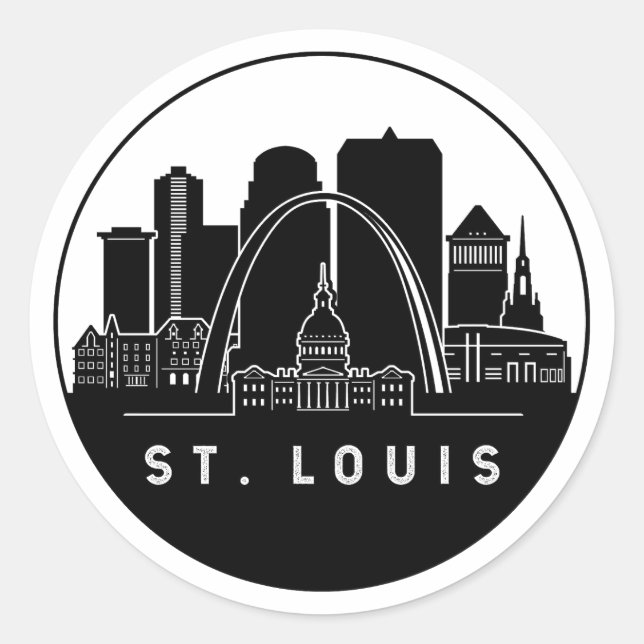 St. Louis Missouri Skyline Classic Round Sticker (Front)