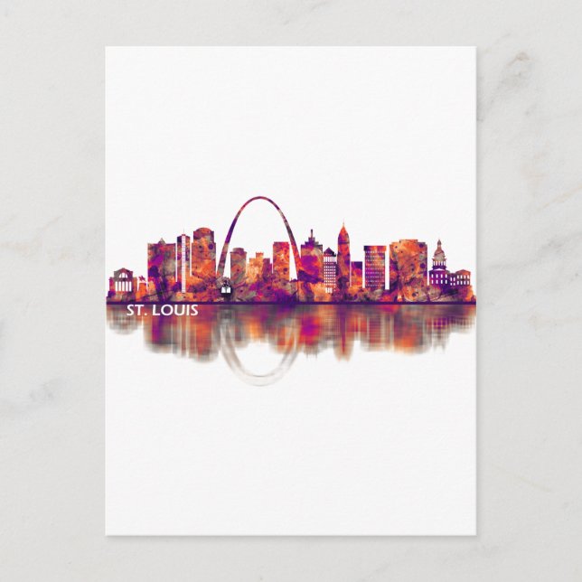 St. Louis Missouri Skyline Invitation Postcard (Front)