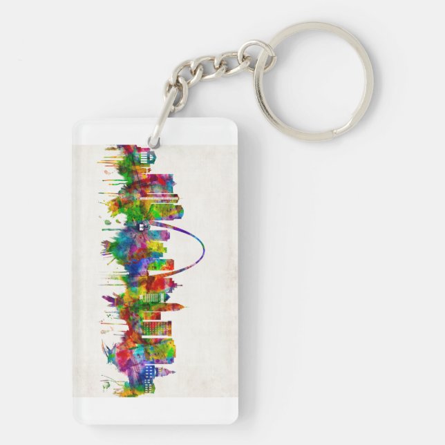 St. Louis Missouri Skyline Key Ring (Back)
