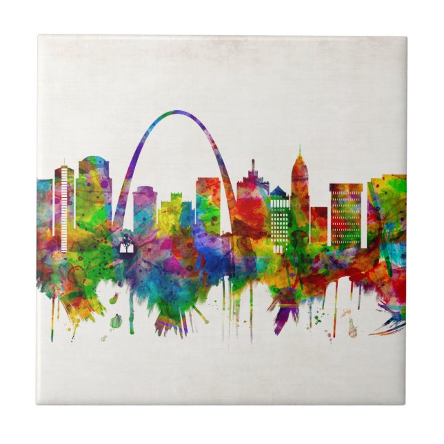 St. Louis Missouri Skyline Tile (Front)