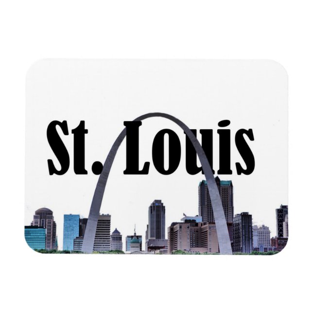 St. Louis Missouri  Skyline w/ St. Louis n the Sky Magnet (Horizontal)