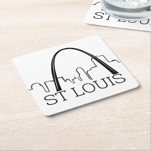 St. Louis, Missouri Square Paper Coaster