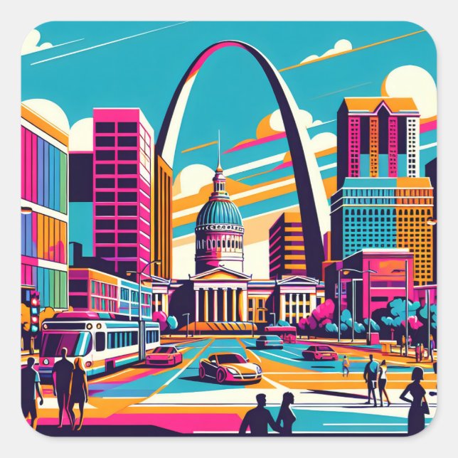 St Louis, Missouri | The Gateway Arch  Square Sticker (Front)