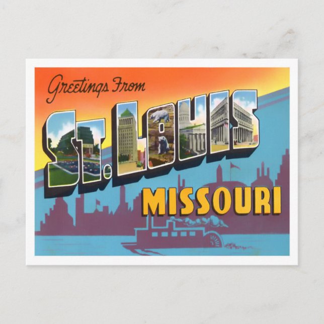 St Louis, Missouri Vintage Big Letters  Postcard (Front)