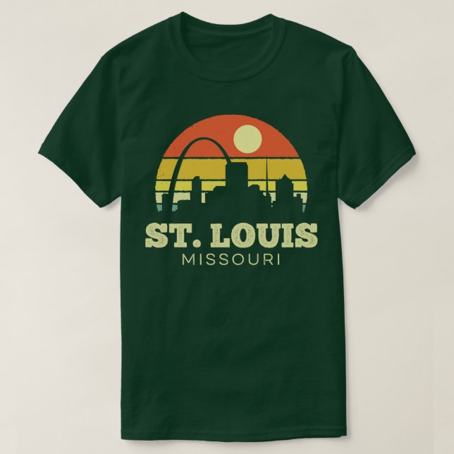 St Louis Missouri Vintage Sunset T-Shirt (Design Front)