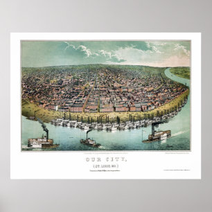 St. Louis, MO Panoramic Map - 1859 Poster