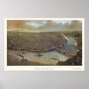 St. Louis, MO Panoramic Map - 1873 Poster