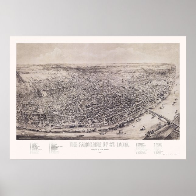 St Louis, MO Panoramic Map - 1894 Poster (Front)