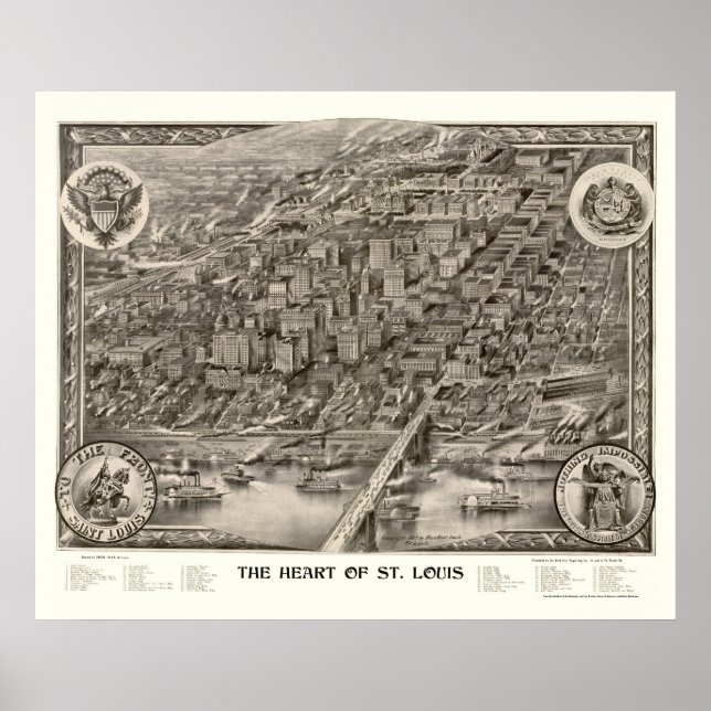 St. Louis, MO Panoramic Map - 1907 Poster (Front)