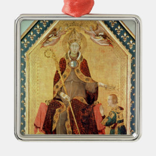 St. Louis of Toulouse  crowning his brother Metal Tree Decoration