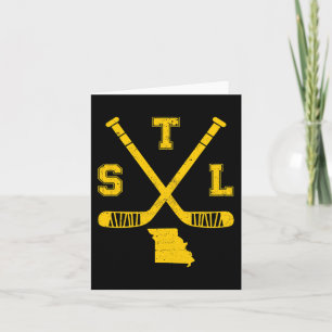 St. Louis Retro Funny Hockey Sticks State Outile S Card