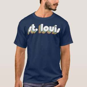 St Louis Retro Rainbow Typography Faded Style T-Shirt