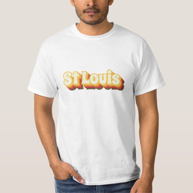 St Louis Retro Vintage Text T-Shirt (Front)