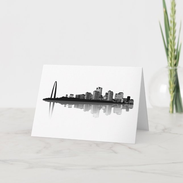 St. Louis Skyline Greeting Card (b/w) (Front)