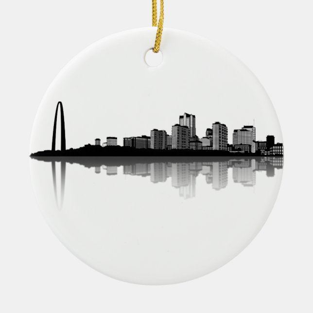 St. Louis Skyline Ornament (b/w) (Front)