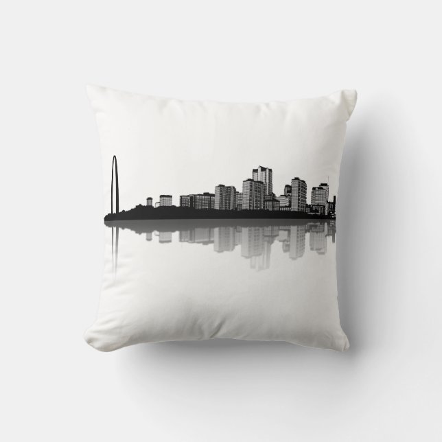 St. Louis Skyline Pillow (b/w) (Front)