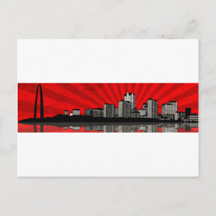 St. Louis Skyline Postcard (red)