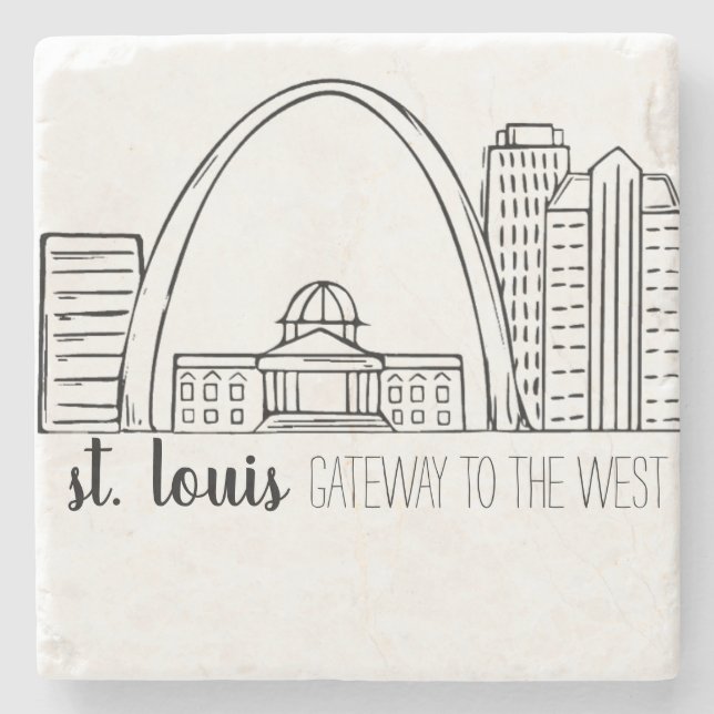 St. Louis Skyline Stone Coaster (Front)