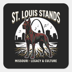 St. Louis Stands Great Dane Cultural Legacy Art Square Sticker