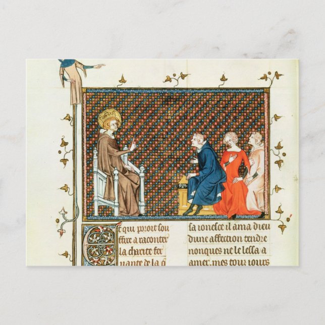 St. Louis teaching his children Postcard (Front)