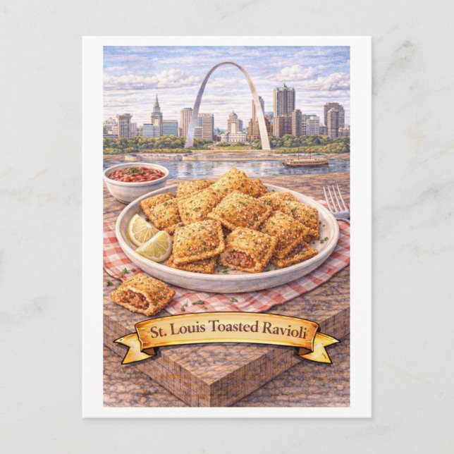 St. Louis Toasted Ravioli (American Food Series) Postcard (Front)