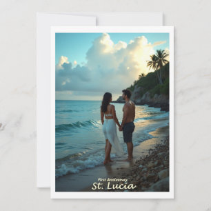 St Lucia, Anniversary Card Caribbean Honeymoon