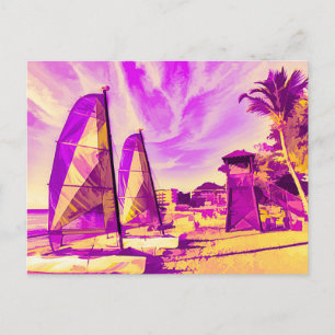 St Lucia Beach Pop Art Holiday Postcard
