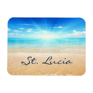 St. Lucia beach sunrise Magnet
