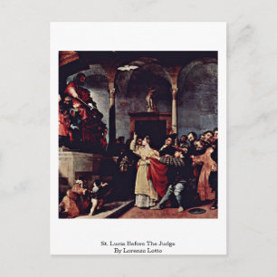 St. Lucia Before The Judge By Lorenzo Lotto Postcard
