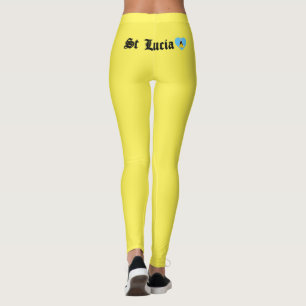 St Lucia Blackletter Saint Lucian Flag Carnival Leggings