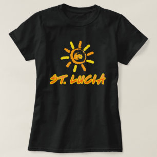 St. Lucia bright yellow & orange T-Shirt