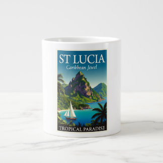 St Lucia Caribbean Jewel Large Coffee Mug
